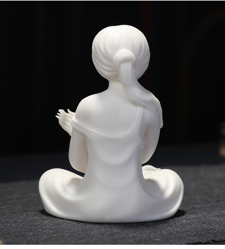 批发陶瓷装饰品中式古典高雅德化白瓷少女人物家居桌面创意摆件