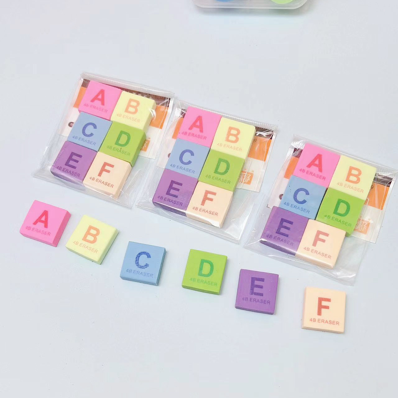 儿童数字字母橡皮a-f橡皮擦创意字母橡皮擦学生奖品六一礼品批发