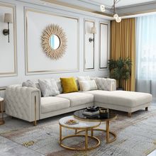 新款意式轻奢北欧高档别墅中小户型客厅组合极简丝绒布艺沙发家具