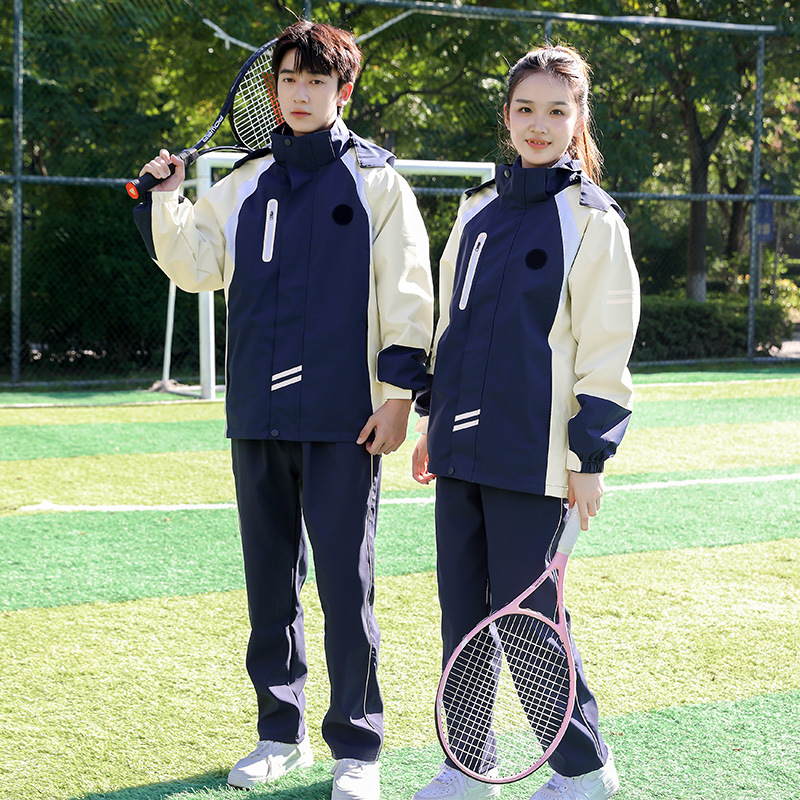 冬季冲锋衣三件套校服套装中小学生学院风春秋季高中生初中生班服