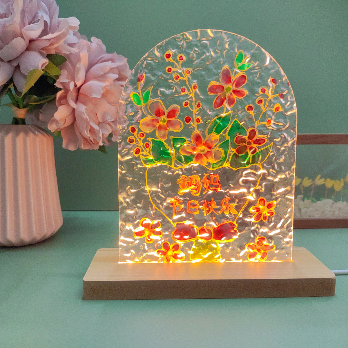 毕业纪念礼物玻璃画diy彩绘小夜灯 幼儿园研学亲子活动手工材料包