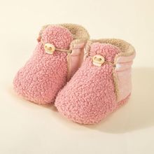 婴儿步前鞋新生鞋子0一3月冬季加绒宝宝防掉软底保暖棉鞋不掉毛毛