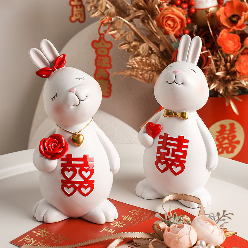 Beihanmei Creative Couple Rabbit Decoration Wedding Home Decoration Gift for New Couple Marriage Engagement Gift