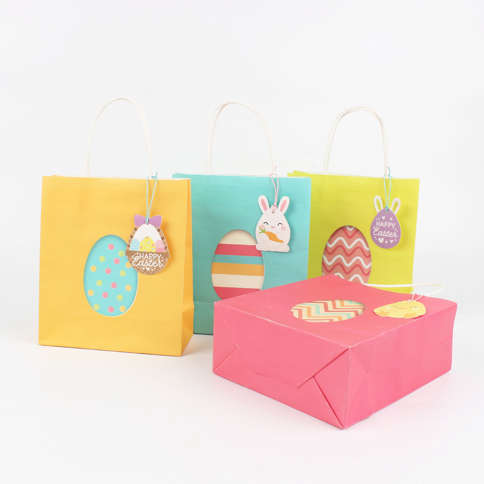 Amazon New Easter Gift Bag Rabbit Egg Handbag Tag Handbag Cute Cartoon Paper Bag