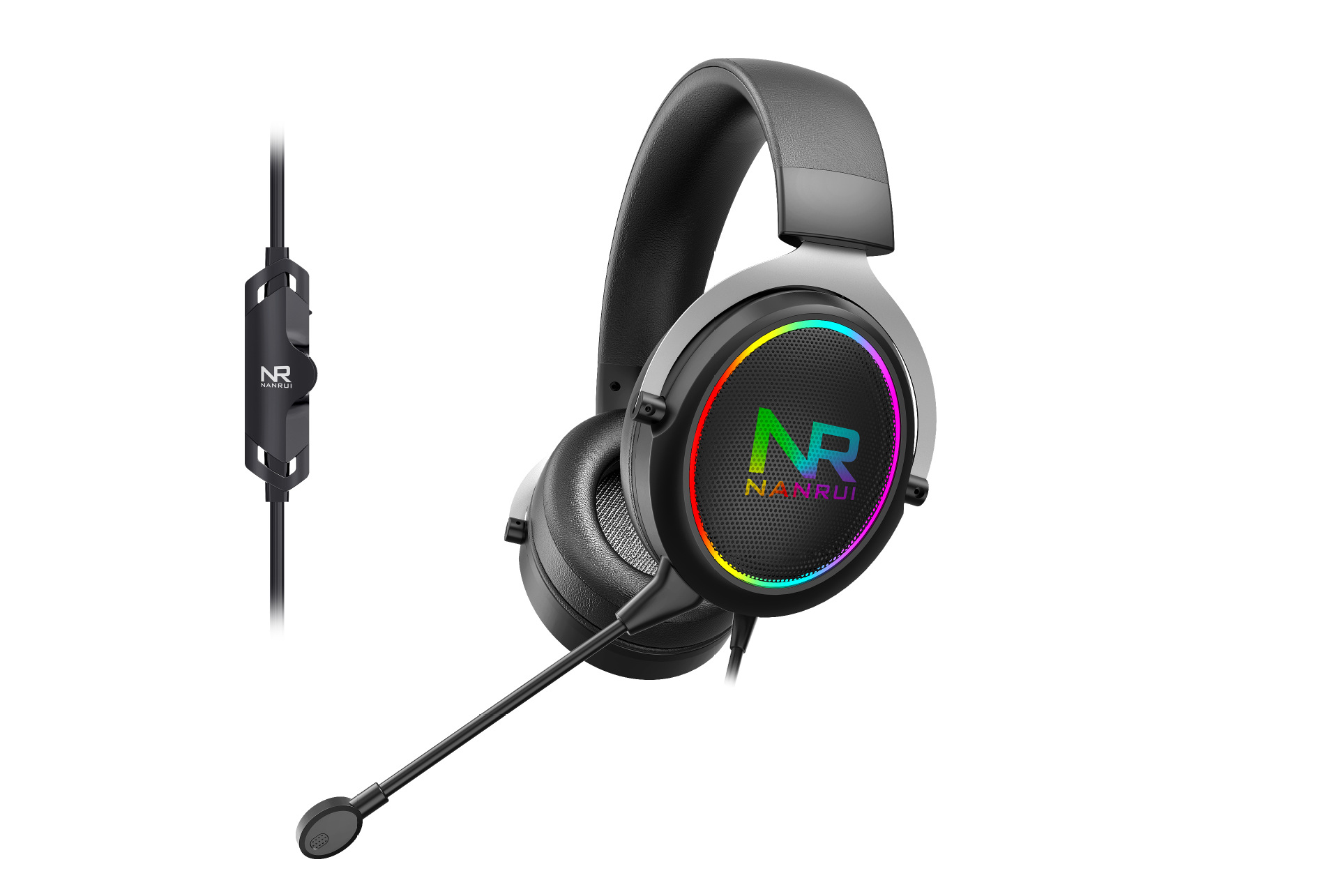 头戴式游戏耳机 rgb插麦咪音量灯光麦克风调节电竞耳机7.1耳机