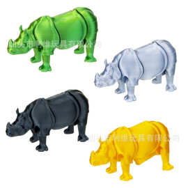 跨境3D打印犀牛工艺品摆件礼物装饰品创意手办动物关节活动玩具