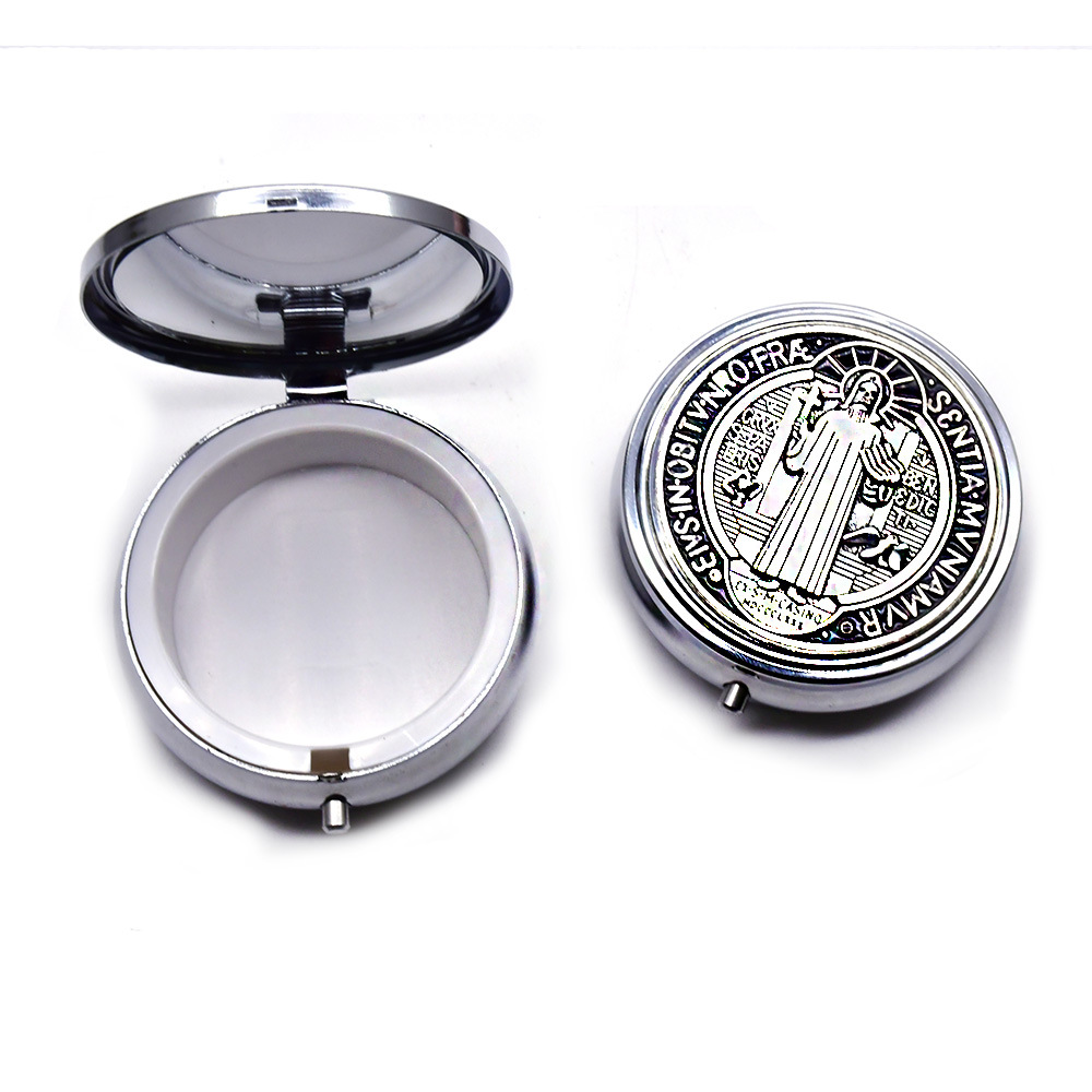 跨境电商外贸高端圣本笃saint benedict of nursia金属盒念珠礼盒