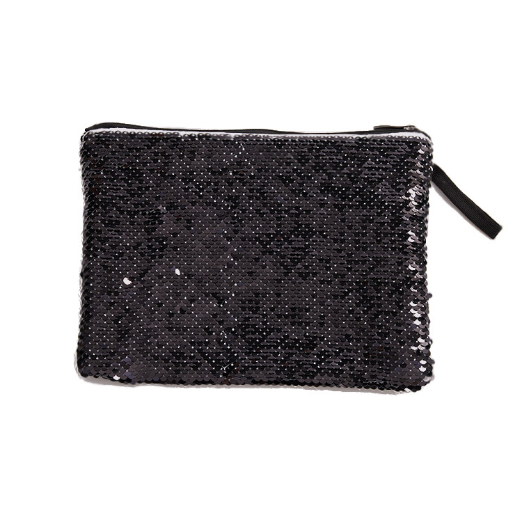 [Thermal Transfer White Body Material] Sequins Cosmetic Bag Large Capacity Portable Hand Wash Bag Portable Storage Bag