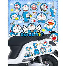 哆啦a梦电动摩托车装饰贴纸卡通可爱动漫叮当猫划痕遮挡汽车贴画