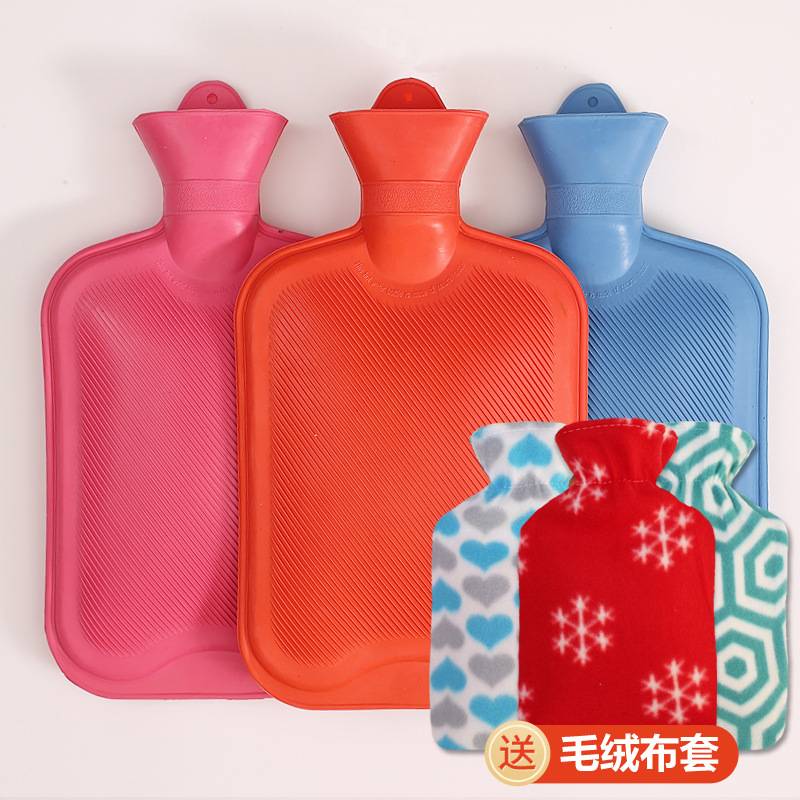 Factory Direct Sales Winter Hot-Water Bag Water Injection Explosion-Proof Rubber Hot Water Bag PVC Warm Feet Warm Belly Hand Warmer Wholesale