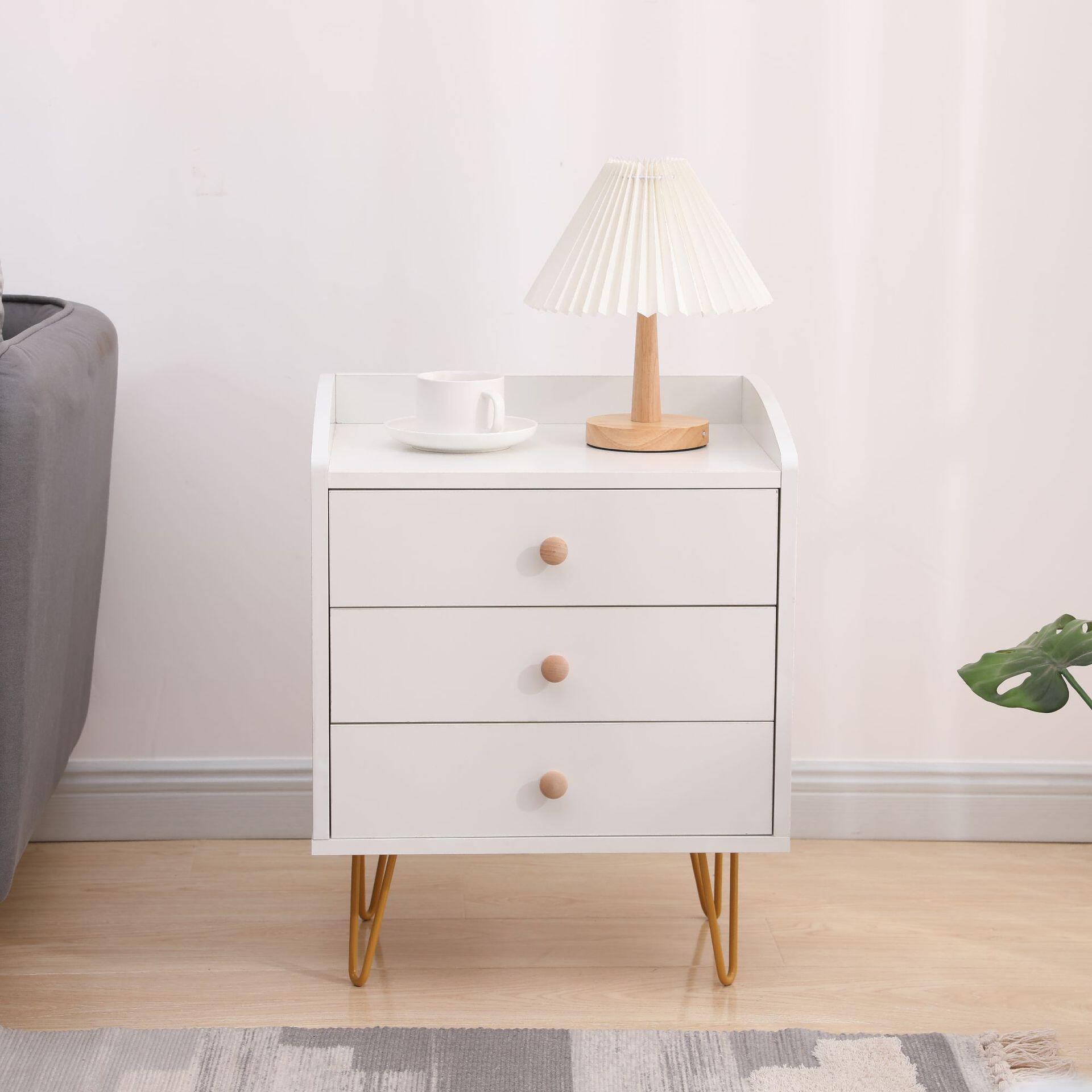 北欧轻奢现代简约板式床头柜多层储物柜网红意式设计床边柜