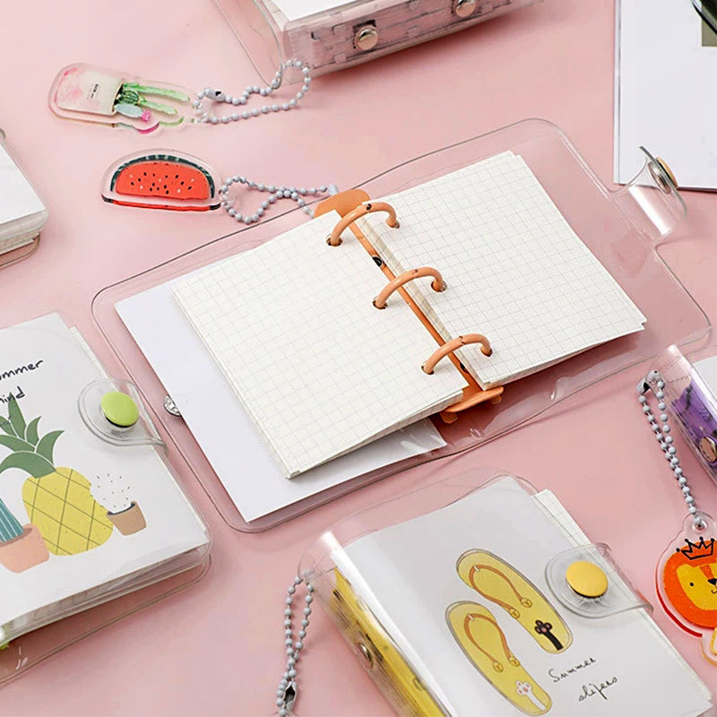 活页手帐本女生ins风可爱网格口袋小本子高颜值迷你手账本定制