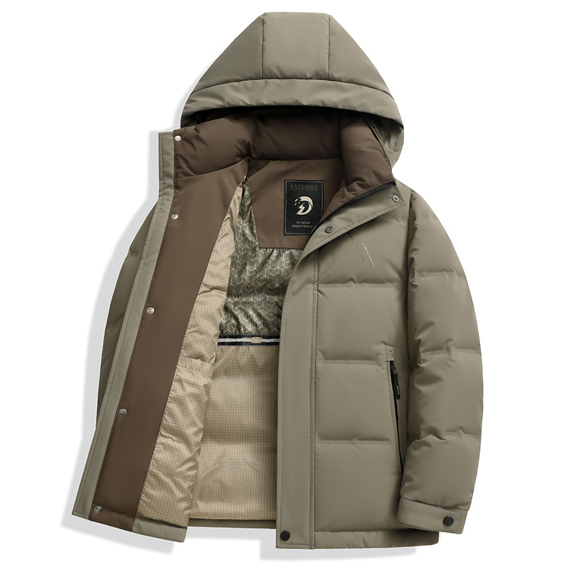 羽绒服男士短款加厚2023冬季防寒服青年鸭绒休闲连帽保暖一件代发