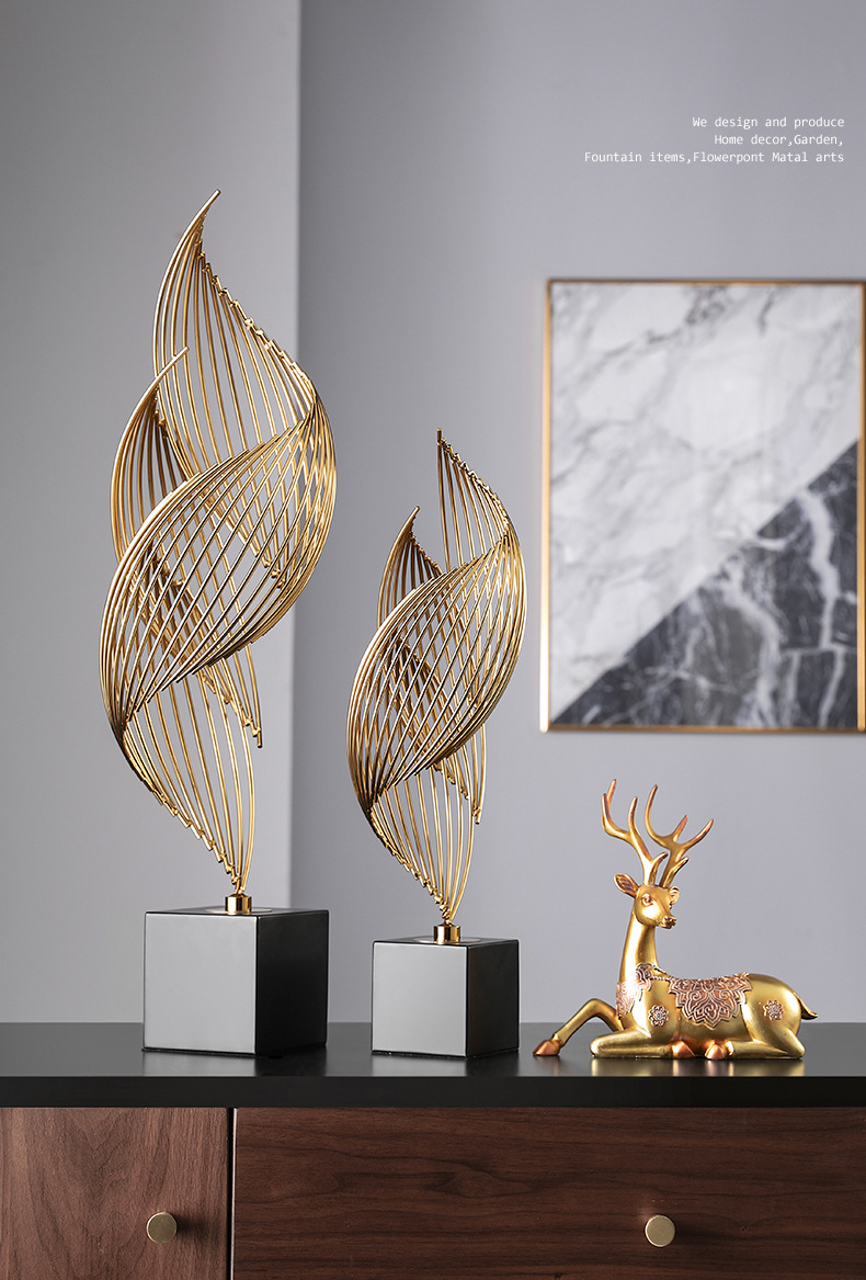 北欧简约海螺摆件铁制工艺品雕像家居桌面玄关模型摆件金属工艺品