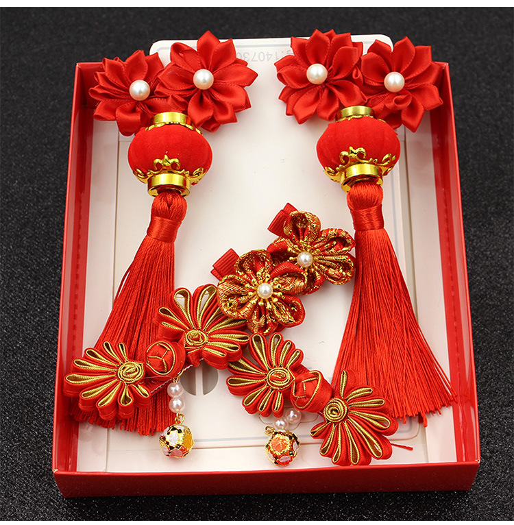 女孩宝宝过年头饰女宝宝春节头花幼儿园小朋友新年礼物儿童中国风