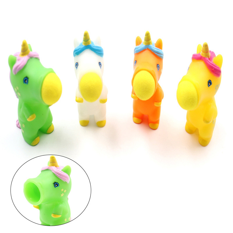Customized New Product Vinyl Spit Ball Unicorn Toy Cartoon Animal Catapult Unicorn Strange Children's Toy