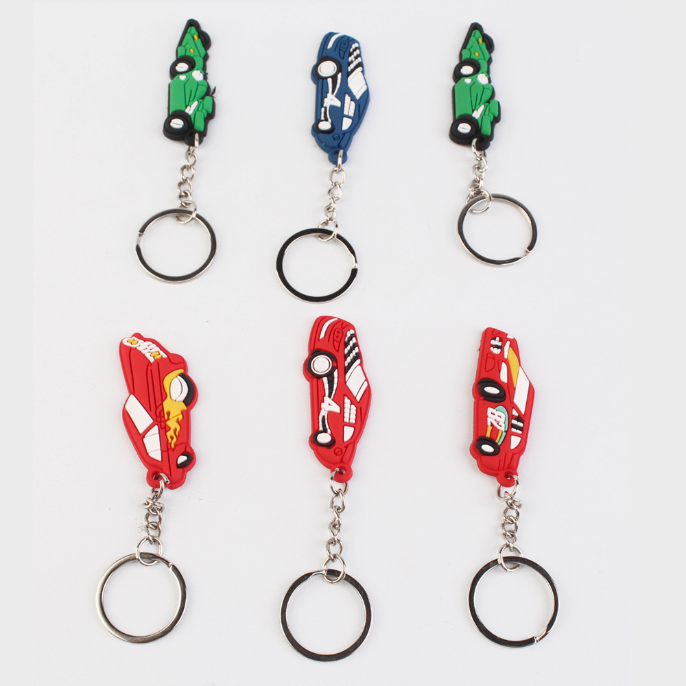 赛车时尚卡通钥匙扣动漫周边现货批发跨境专供吸管贴片贴饰