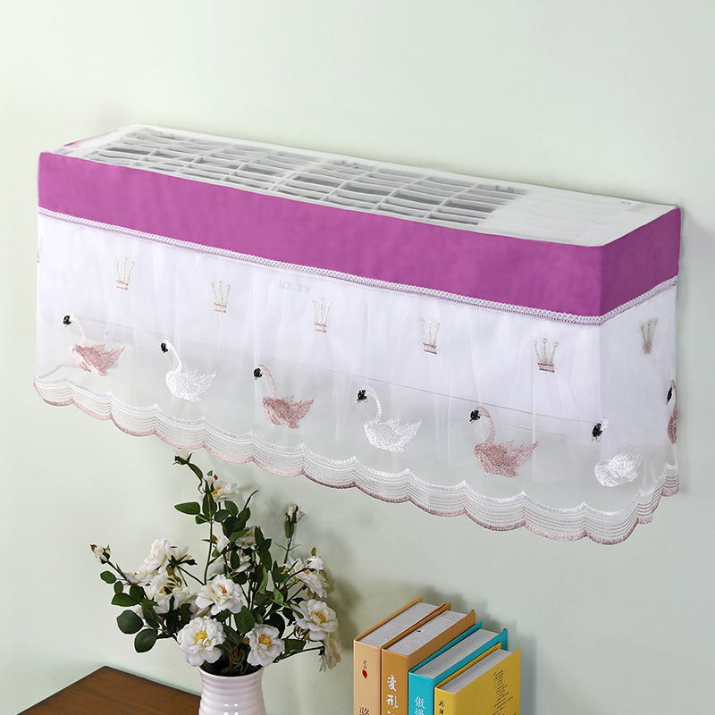 Air Conditioner Wall-Mounted Air Conditioner Cover Embroidery Air Conditioner Cover Hanging Machine Windshield Internal Unit Lace Fabric Air Conditioning Dust Cover