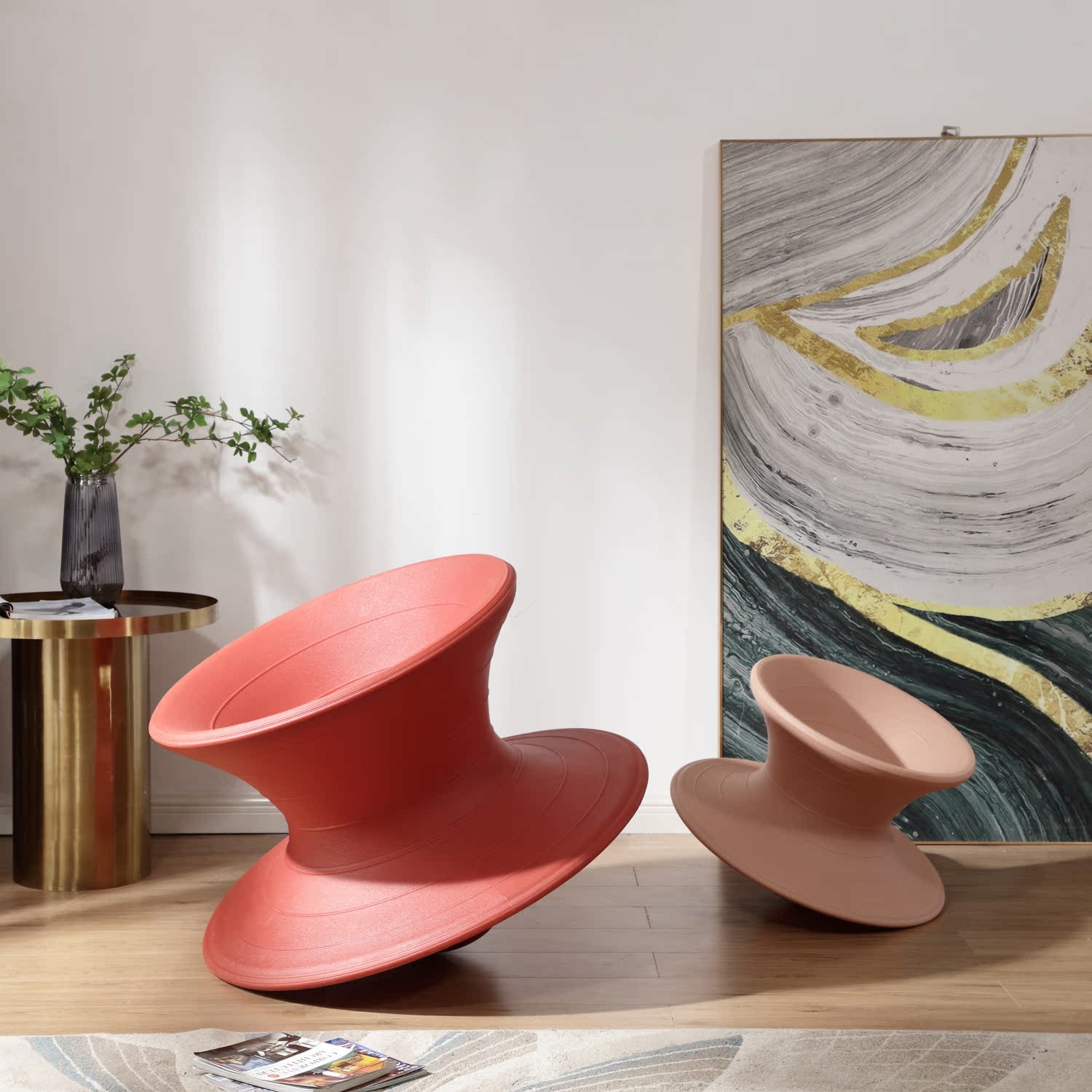 陀螺椅子不倒翁360度旋转凳子游乐园商场玩具成人儿童户外休闲椅