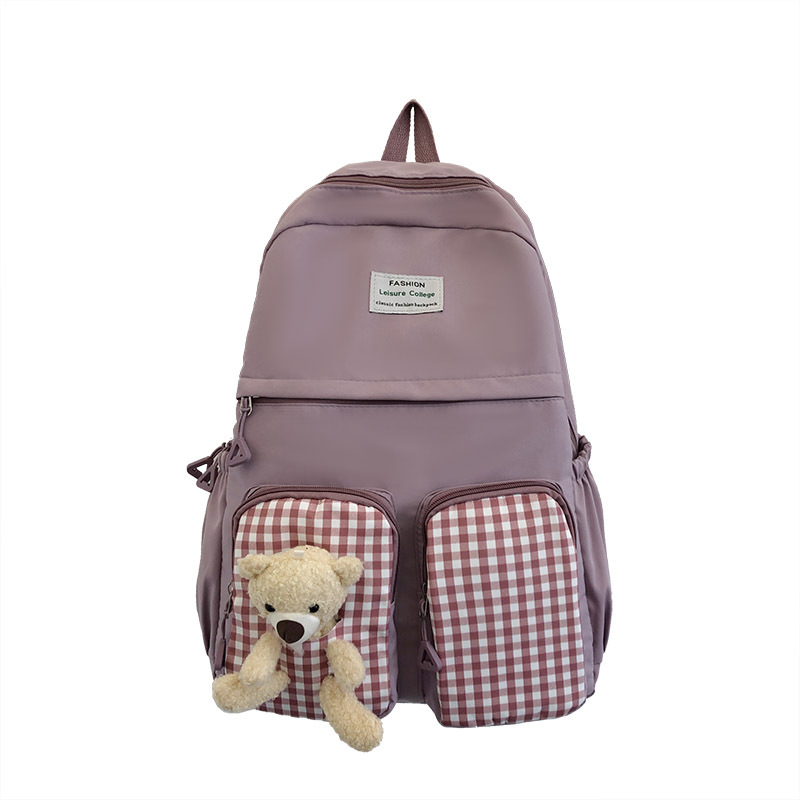 Foreign Trade Tide Burden Reduction School Bag Grade 3 to Grade 6 Backpack Junior's Schoolbag Girl Cute Contrast Color Backpack