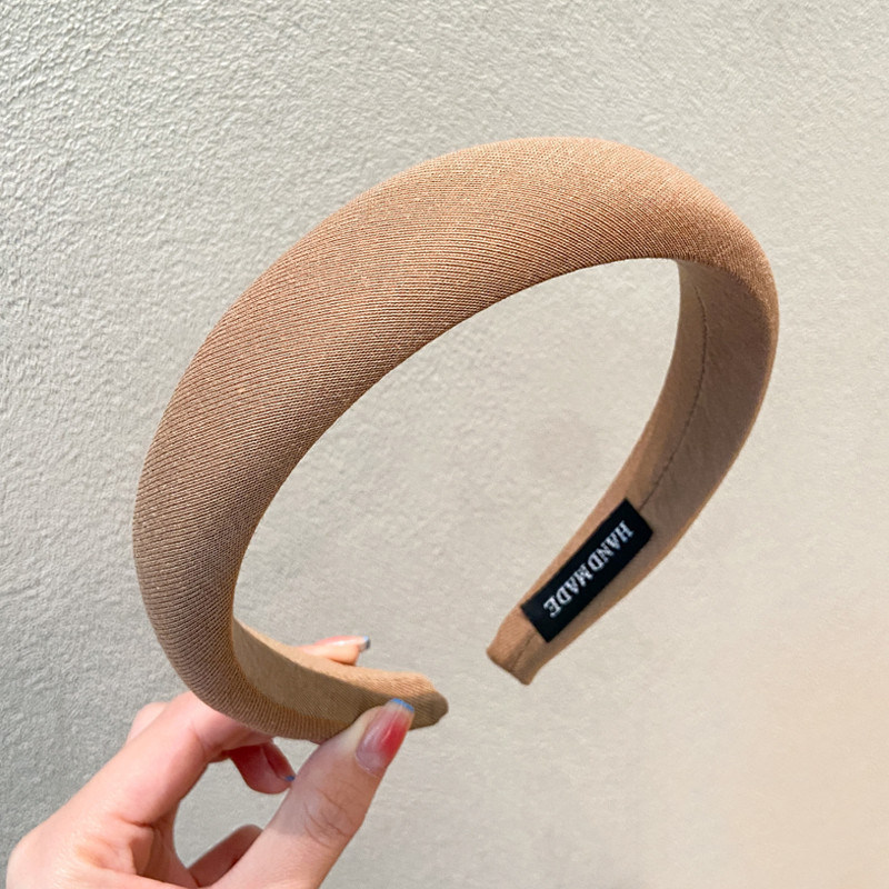 Coffee Color Series Headband High Skull Top Female Face Wash Wide Brim Hair Tie Wholesale Hair Hoop Headwear Korean Autumn and Winter Plush Headband