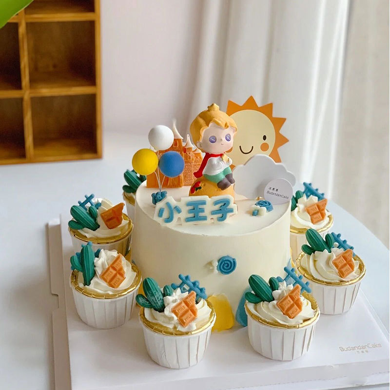 星球心愿小王子主题蛋糕61儿童男孩卡通生日周岁百天满月蛋糕摆件