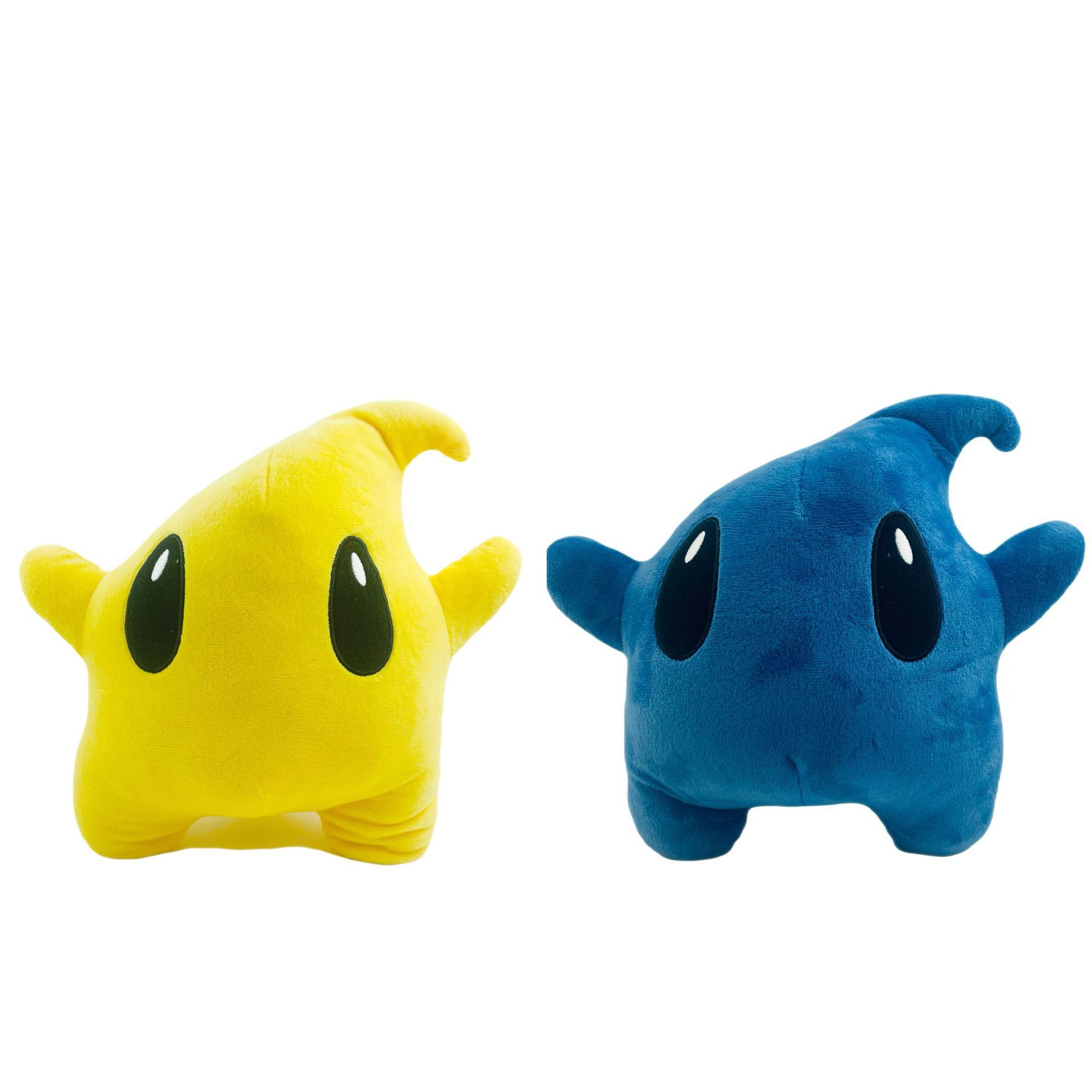 24cm跨境大号超级玛丽马里奥黄星无敌星星耀石黄色蓝色毛绒公仔