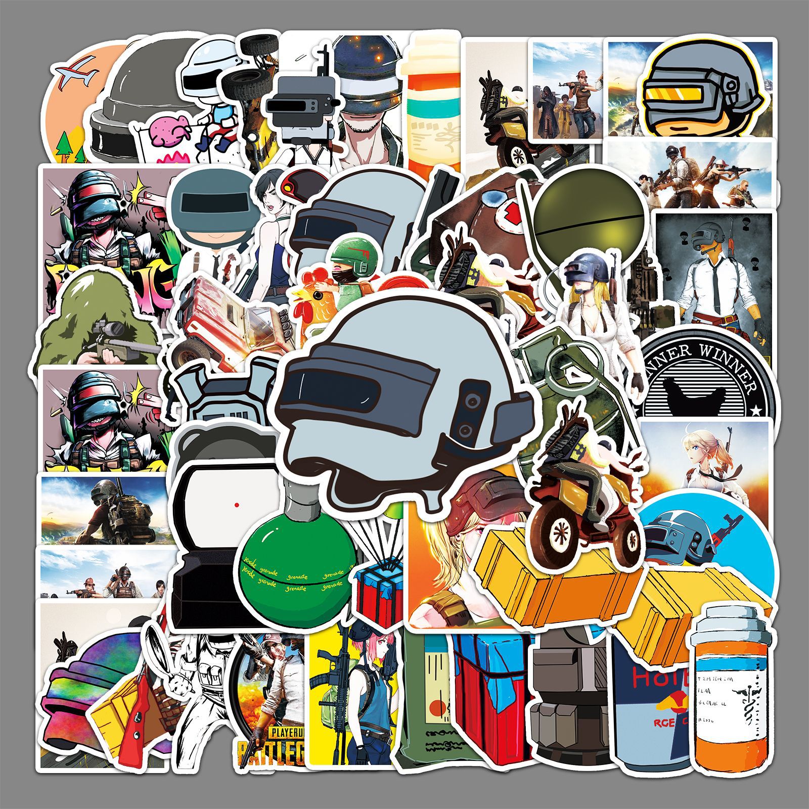 50张绝地求生吃鸡游戏刺激战场防水装饰行李箱手机壳电脑手账贴纸