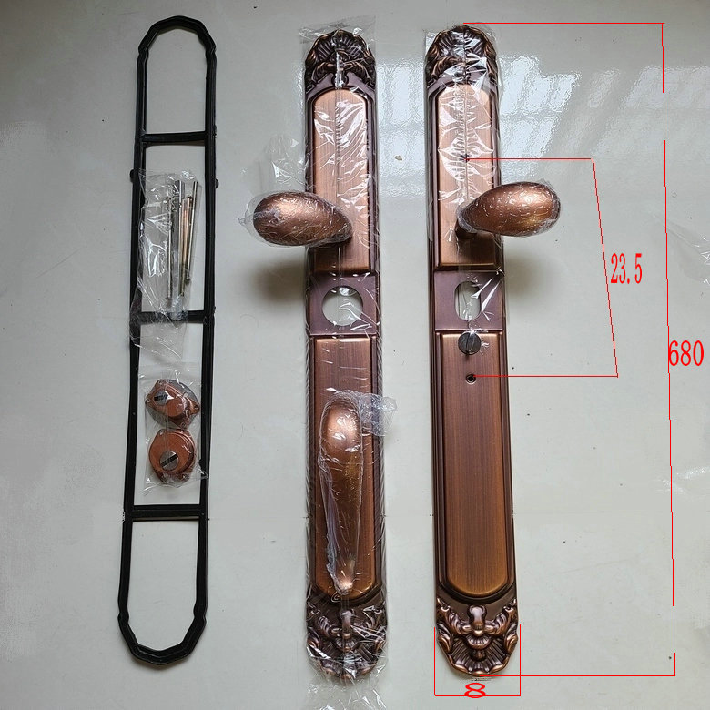 别墅大门把手进户门把手防盗门拉手大门拉手仿铜门锁把大狮子头锁