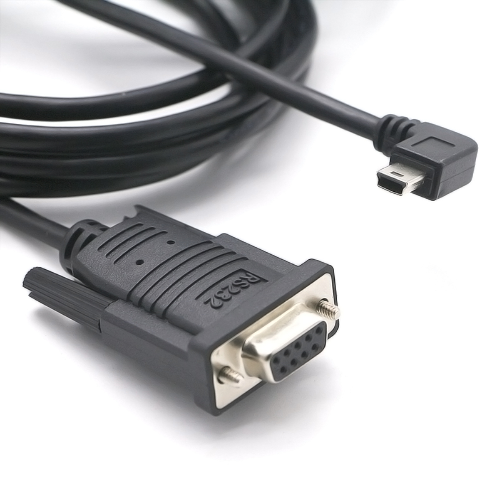 【可定制】rs232 串口线 mini usb 左弯 转 db9p连接线