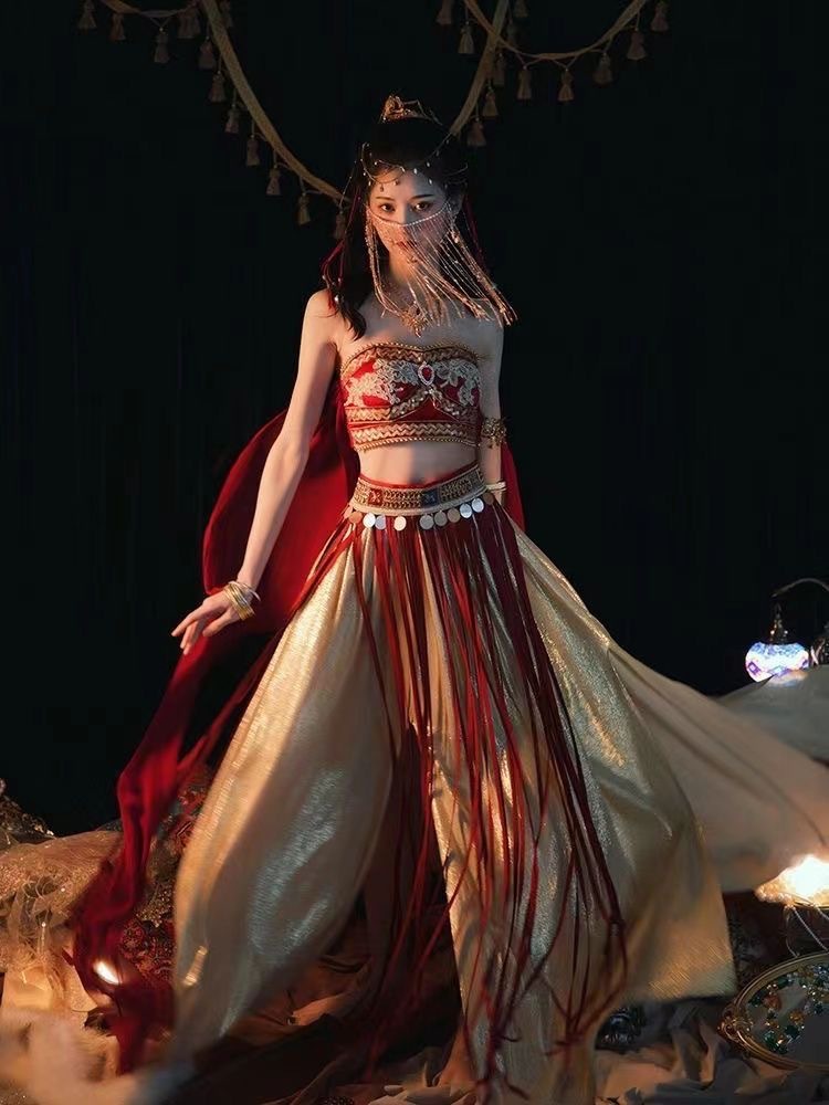 敦煌公主飞天异域风少女改良汉服汉西域摄影楼演出服异域风情服装