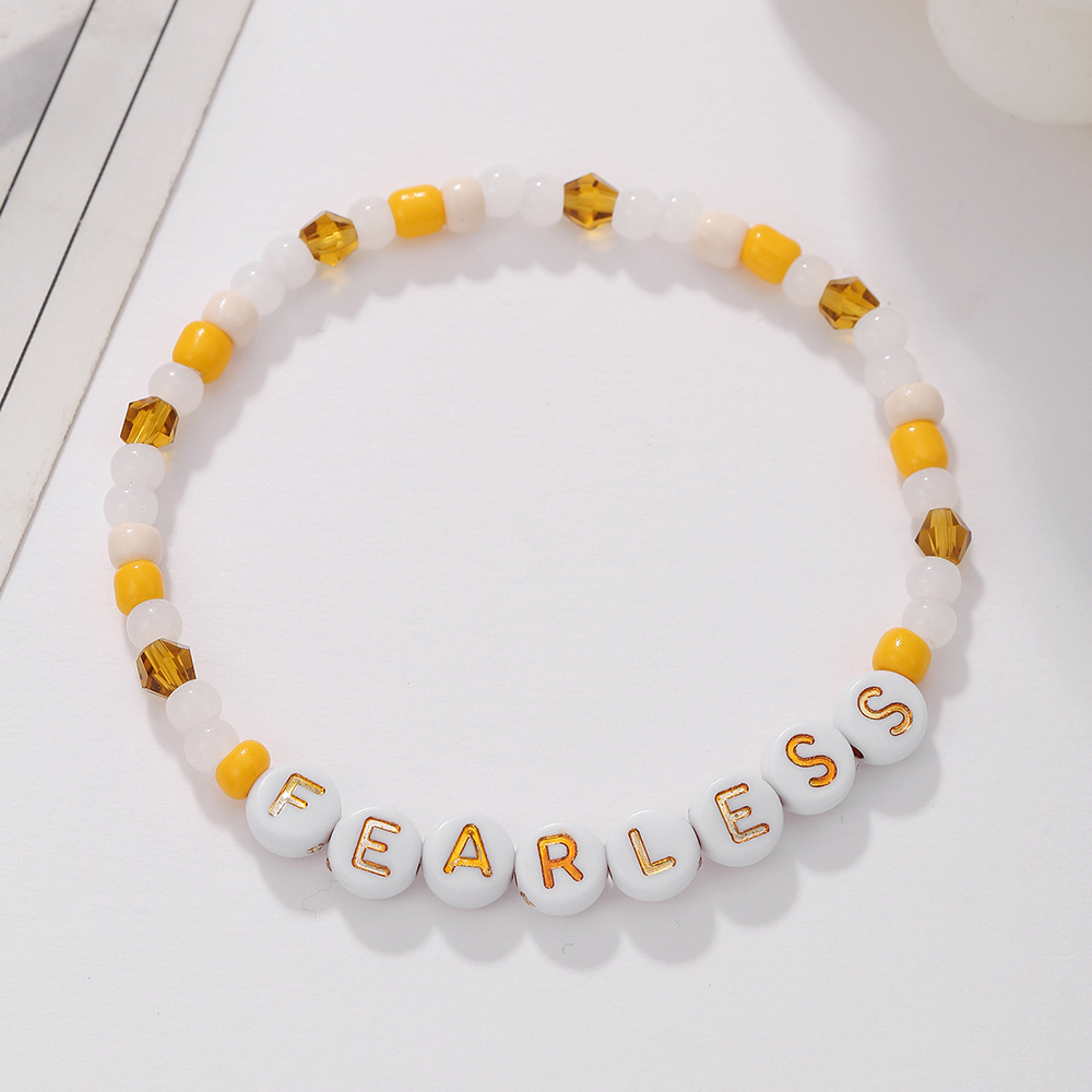 跨境热销泰勒斯威夫特演唱会粉丝手链水晶猫眼石串珠字母弹力手链