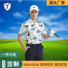 跨境批发夏季高尔夫服装男士短袖POLO衫户外运动休闲速干免烫上衣