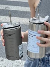 Straw insulated cup stainless steel coffee water吸管保温杯