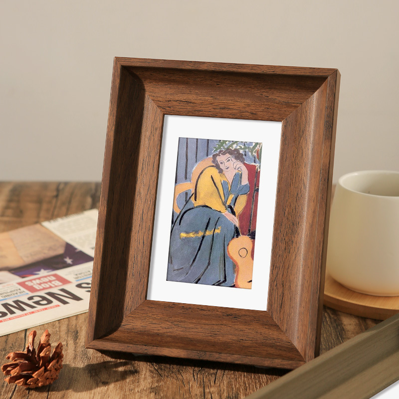 美式复古小相框洗照片摆台装裱画框架海报相片挂墙7寸6六a3a4