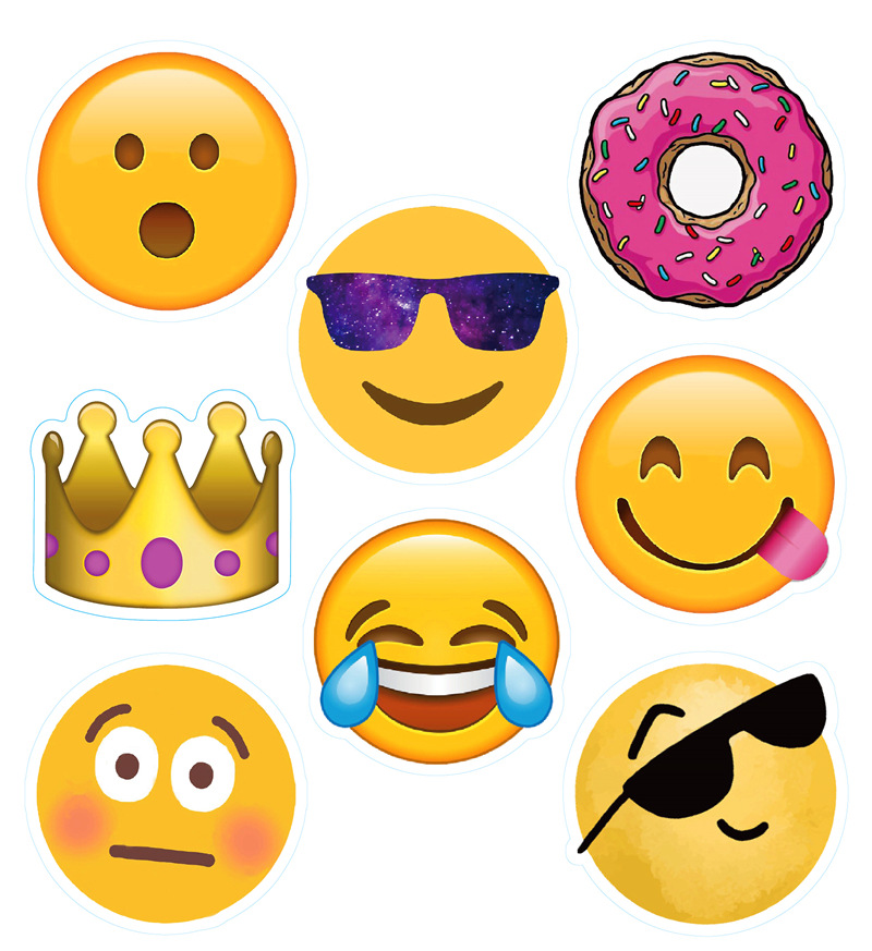 50-100张emoji笑脸表情贴纸手账笔记本汽车文具贴画拉杆箱贴