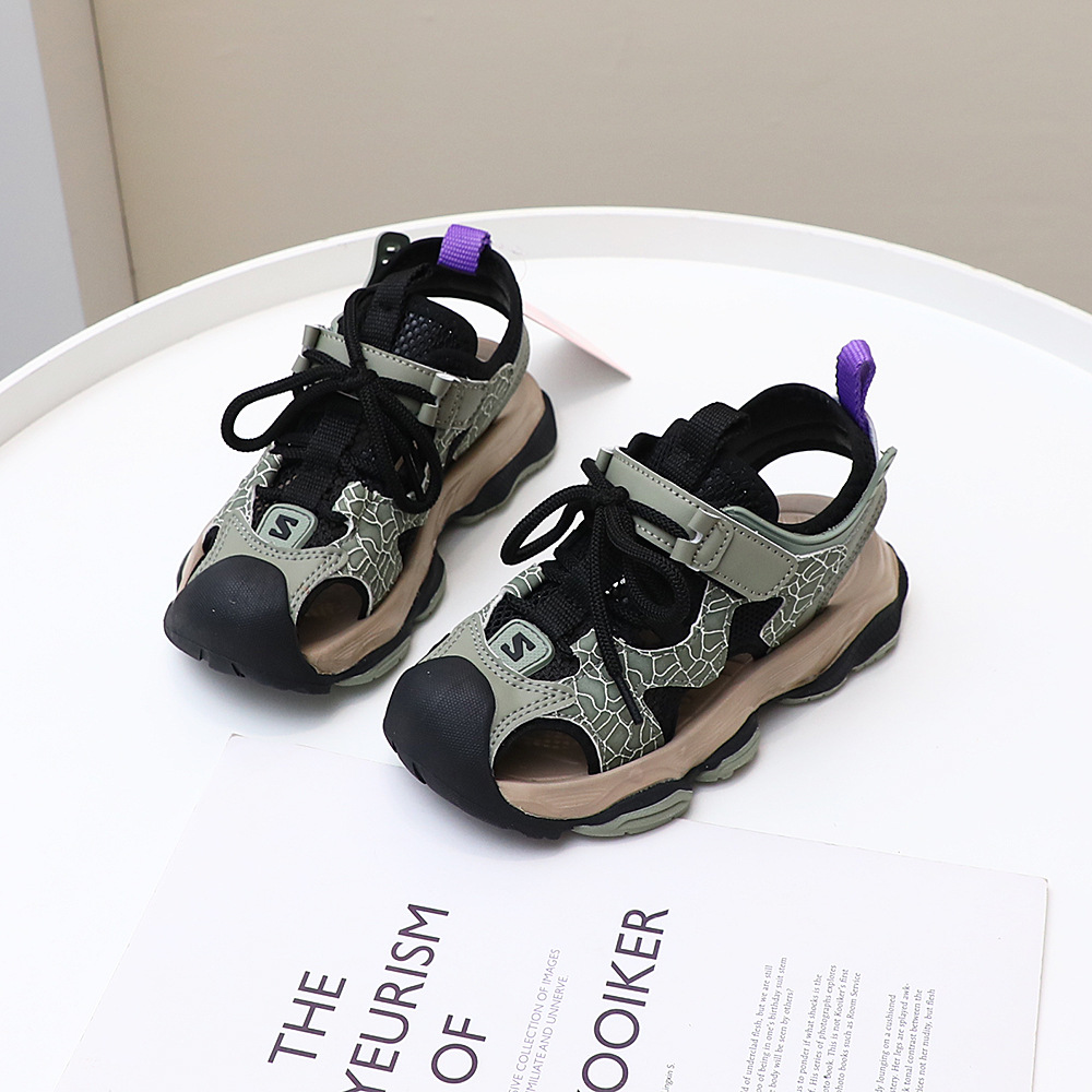 2024年童鞋批发夏季新款运动男童凉鞋大童包头沙滩鞋9998-阿里巴巴