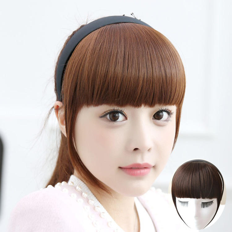 假刘海发箍假发刘海 女生假发齐刘海逼真发箍假发齐刘海 刘海代发