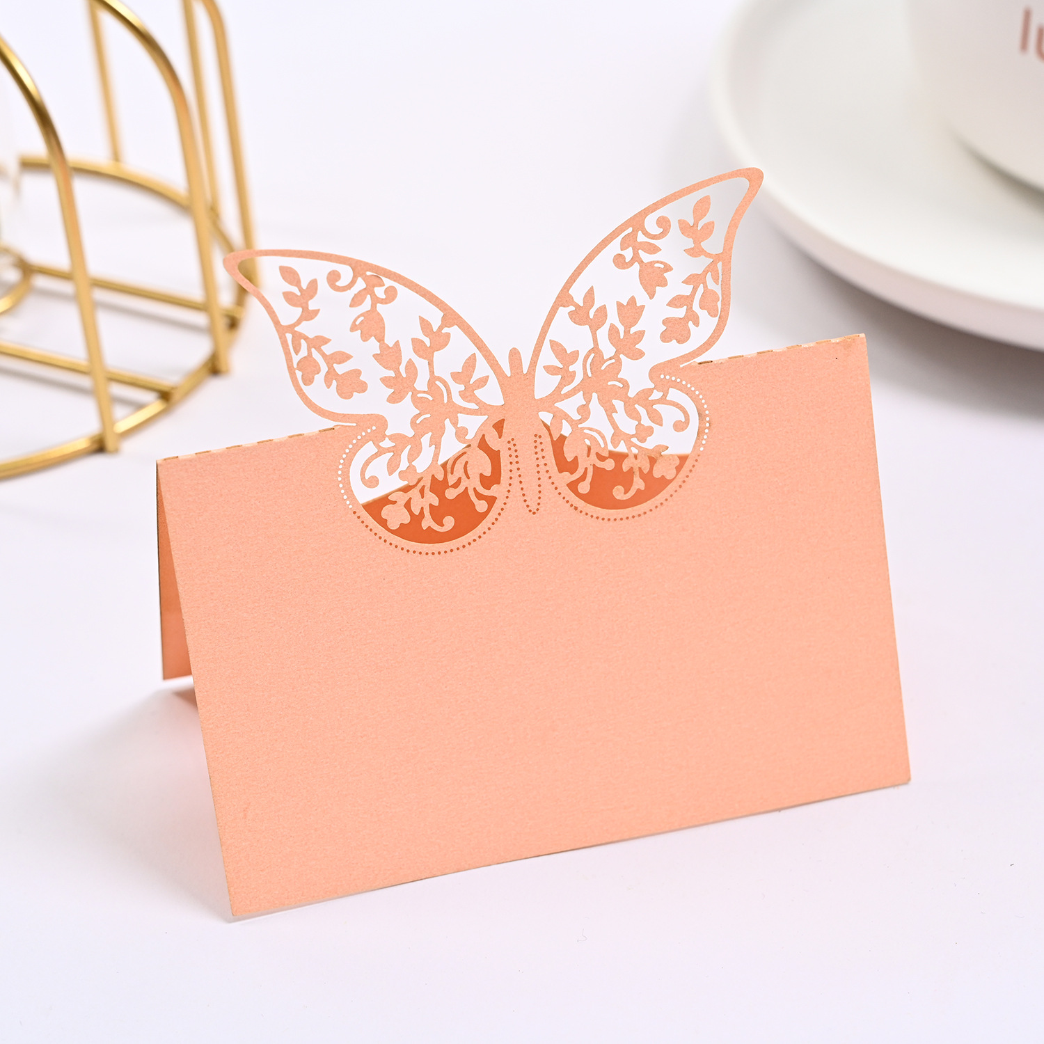 婚庆立体蝴蝶席位卡 激光镂空桌位卡 高档台卡 姓名签到台