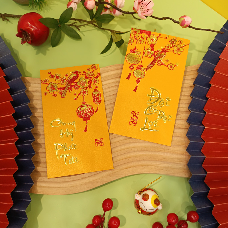 Flower Season Manufacturer Dragon Year Vietnam Red Envelope Creative New Year Lucky Money Red Pocket for Lucky Money Yuan New Year Gift Wholesale