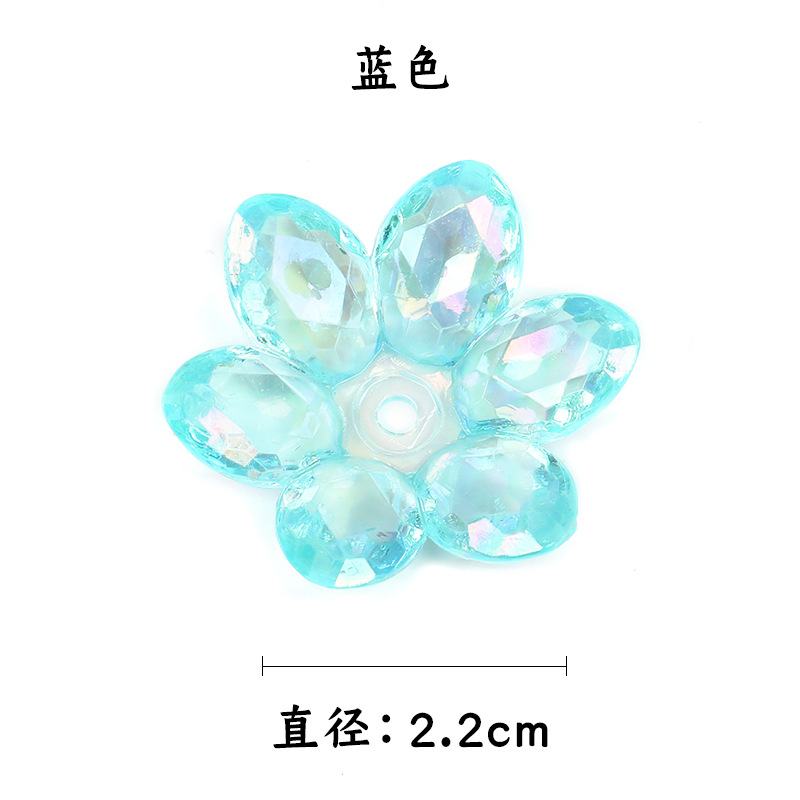 Plating Color Acrylic Lotus Receptacle Single Hole Eight Petal Flower Beaded Loose Beads Accessories DIY Handmade Flowers Material Package Wholesale