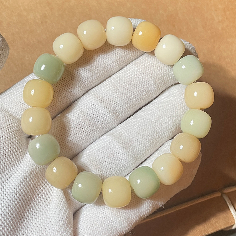 Candy Rainbow Weathered Bodhi Root Gradient Color Single Circle Bracelet High Throw Seiko Tunnel Natural Bodhi Rosary Wholesale