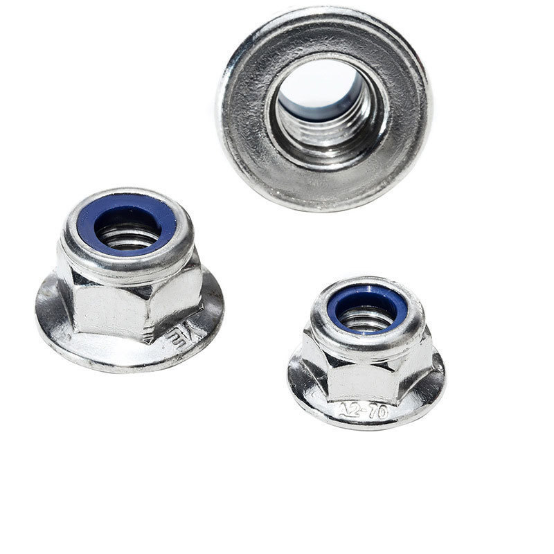 厂家直供 304/316六角法兰尼龙锁紧螺母din6926蓝尼防松螺母