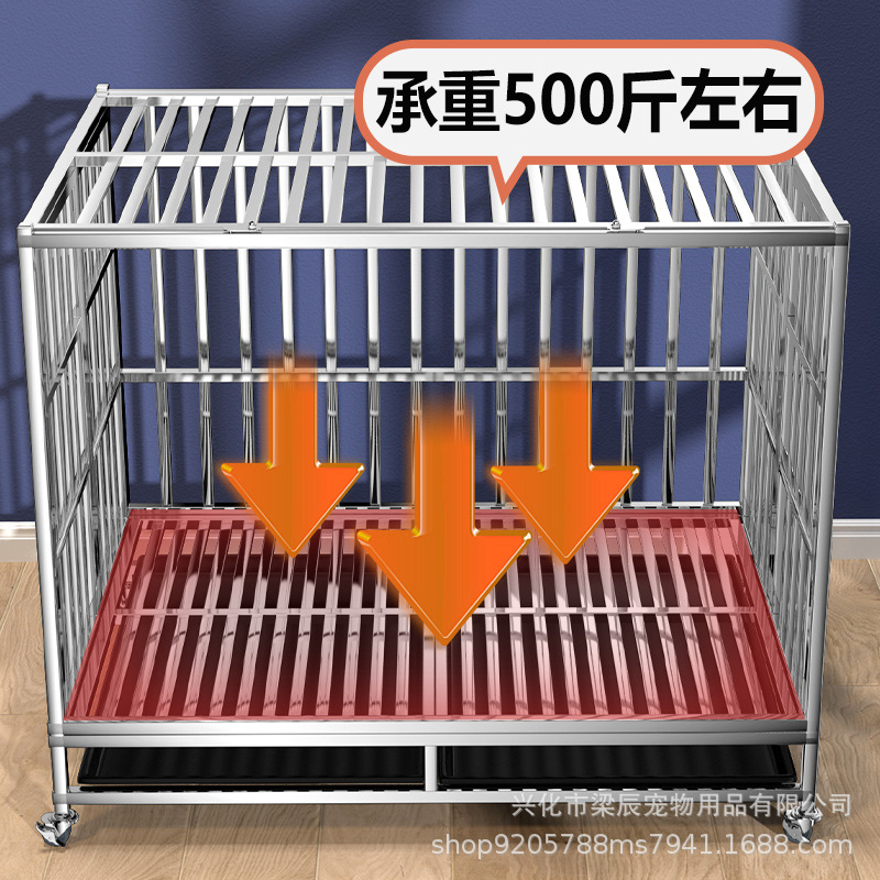 304 Stainless Steel Dog Cage Wholesale Large Dog Foldable Golden Retriever Indoor Thickening Dog Crate for Big Dogs