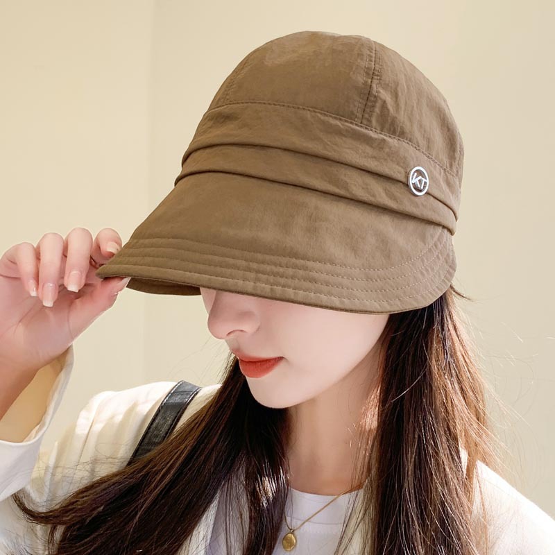 New Hat Female 2023 Summer Sun-Proof Bucket Hat Plain Face Face Cover Ultraviolet-Proof Sun Shade Wide Brim Peaked Cap