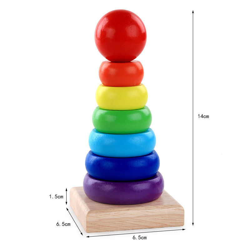 Children's Eight-Tone Percussion Piano Threading Clock Rainbow Tower Four Sets of Column Plate Twisted Insect Baby Educational Toys Wholesale