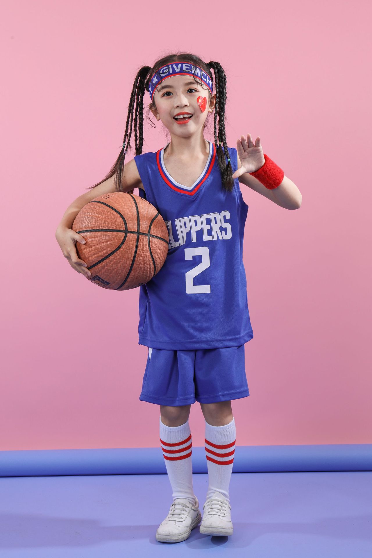 儿童篮球服套装快船队莱昂纳德球衣六一幼儿中小学亲子表演服批发