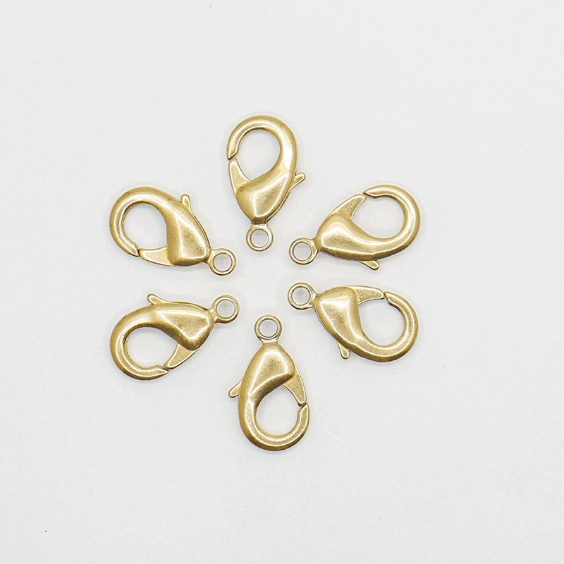 812#长11mm黄铜龙虾扣 五金饰品diy龙虾扣 项链手链接头弹簧扣