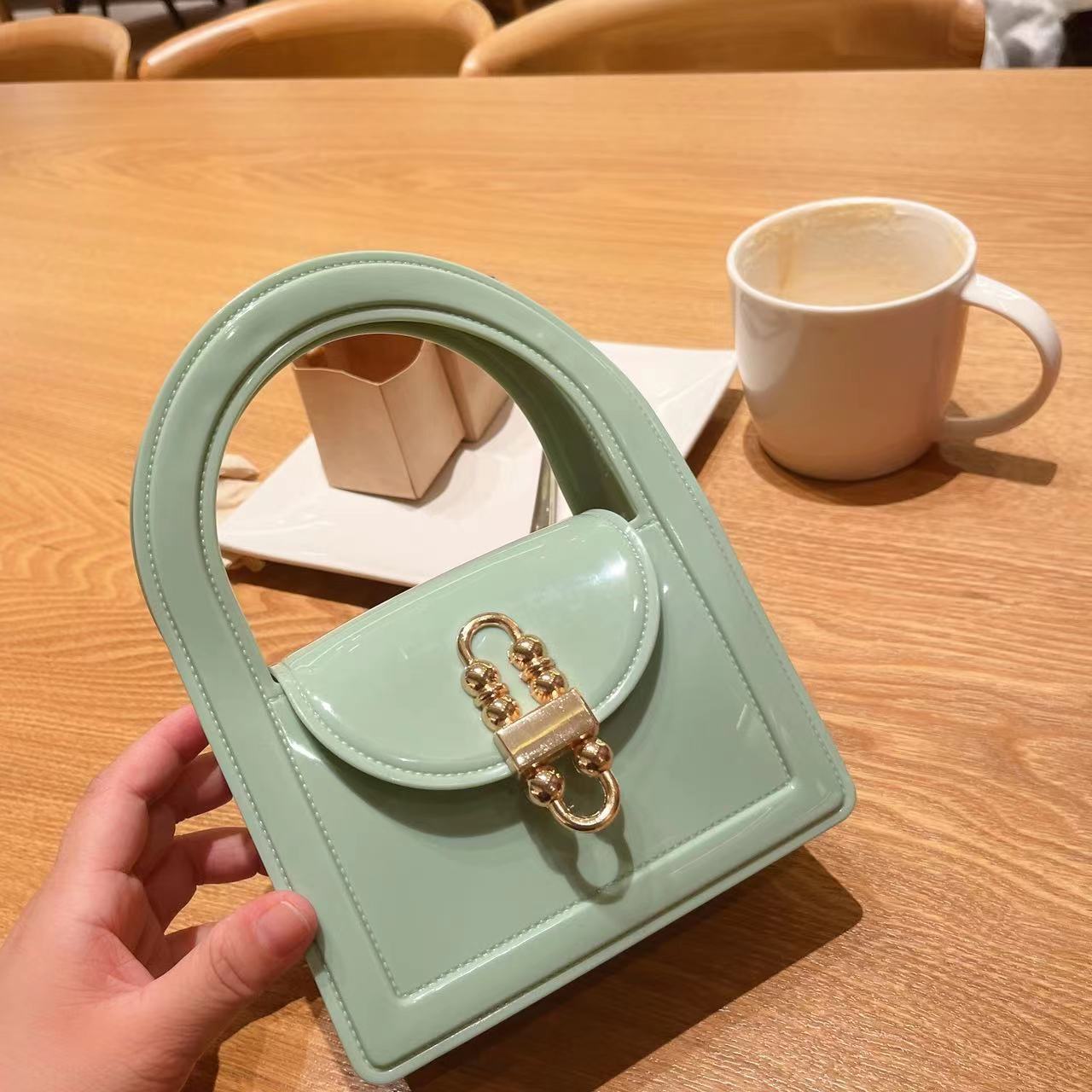 2024 Spring and Summer Children's Gel Bag Mini Fashion Fashionable Small Square Bag Simple All-Match Shoulder Crossbody Chain Women's Bag