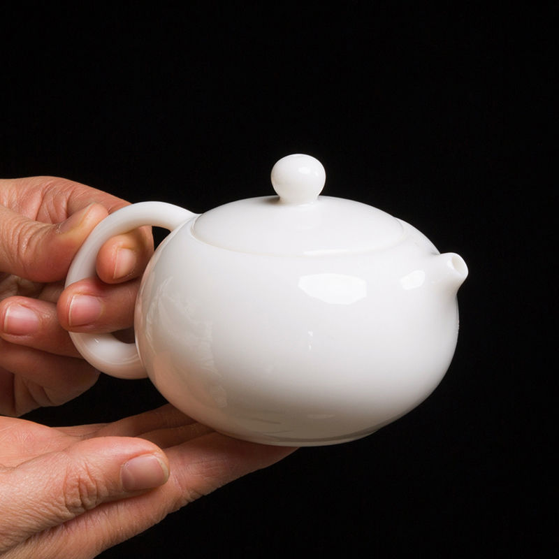 羊脂玉白瓷茶壶陶瓷家用功夫茶具泡茶壶陶瓷手工壶西施壶批发